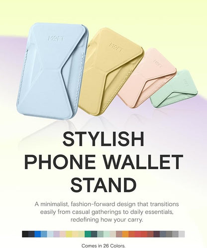 MOFT Magnetic Wallet Stand Compatible with iPhone 17/16/15/14/13/12 Series, Angle Adjustment & Magsafe Compatible MOVAS Phone Stand,Soothing Mist