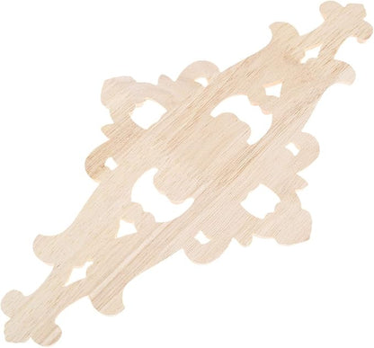 MUXSAM Wood Carved Appliques Furniture Decorative Onlays, 1Pc Unpainted DIY Center Carving Decal for Door Wall Ceiling Cabinet Dresser Mirror Bed Mantel Bench Decoration, 27x14cm/10.63"x5.51"