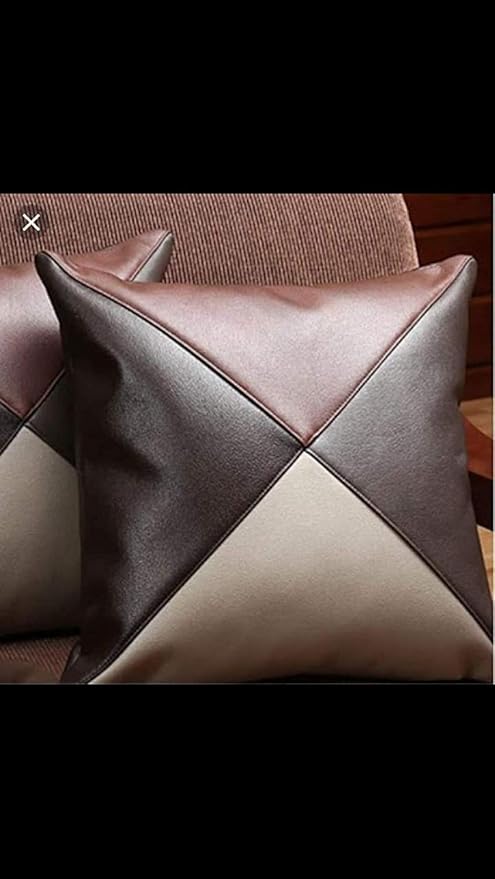 LL LEATHER LOVERS Lambskin Leather Pillow Cover - Sofa Cushion Case - Decorative Throw Covers for Living Room & Bedroom, 20x20 Inches - Multi Color 01 Pack of 2