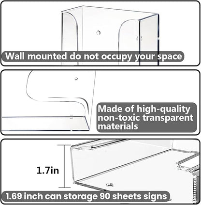 6 Packs Acrylic Brochure Holders 4x6 inches Wall Mount Pamphlet Holder Brochure Holder, Slide-in Interlocking Flyer Holder, for Magazine, Pamphlet, Booklets, Menu, Journals.