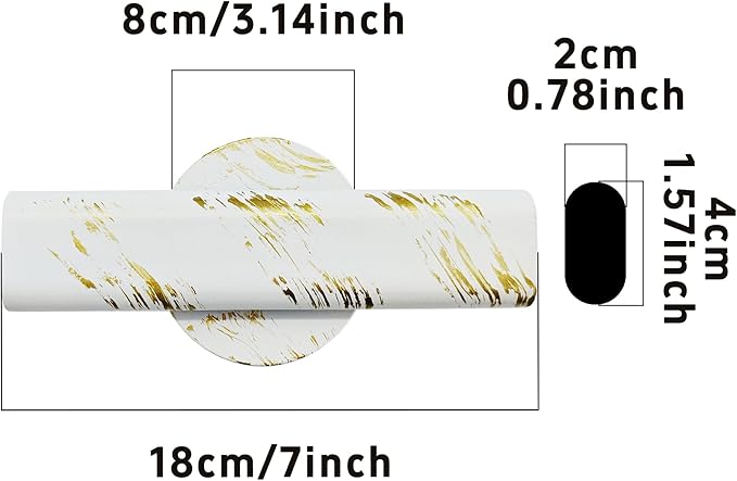 7" Wall-Mounted Flower Tube, Top/Bottom Open Vase Tube, Wall Metal Flower Tube Decoration Holder for Flower Display with Sticker, 2pcs(White Gold)