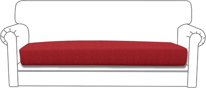 Easy-Going Stretch Cushion Cover Sofa Cushion Furniture Protector Sofa Seat Sofa Slipcover Sofa Cover Soft Flexibility with Elastic Bottom(Sofa Cushion, Christmas Red)