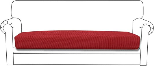 Easy-Going Stretch Cushion Cover Sofa Cushion Furniture Protector Sofa Seat Sofa Slipcover Sofa Cover Soft Flexibility with Elastic Bottom(Sofa Cushion, Christmas Red)