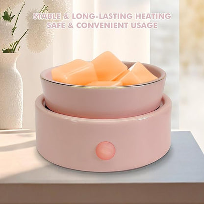 Bobolyn Candle Warmer for Scented Wax Melts 4-in-1 Electric Ceramic Candle Burner for Scented Wax Cubes Fragrance Melter for Home Office Bedroom Gift & Decor