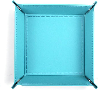 siduater Valet Tray Desktop Storage Organizer – Vegan Leather Catchall Tray Bedside Vanity Tray Nightstand Caddy Holder for Remote Controller, Watch, Keys, Phone, Wallet, Coin, Jewelry, Sky Blue