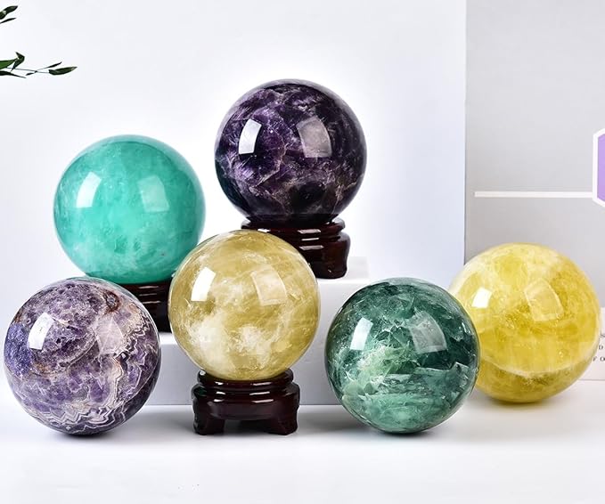 Dream Amethyst Crystal Ball with Stand Large Healing Crystals Sphere for Meditation, Divination, Witchcraft 90-100mm/3.5-3.9"