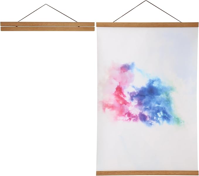 Medog Magnetic Poster Hanger Frame, 12x18 12x16 12x20 12x24 12x36 Poster Frame,For Magnet Canvas Print Poster Hanging Kit, Teak,1 Pack