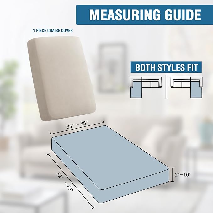 H.VERSAILTEX Super Stretch Individual Chaise Cover Sectional Couch Covers for L Shaped Sofa Both Left/Right Featuring Thick Soft Fleece Fabric (Chaise Cover, Island Fossi)