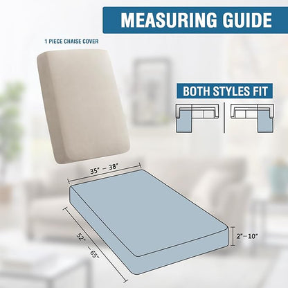 H.VERSAILTEX Super Stretch Individual Chaise Cover Sectional Couch Covers for L Shaped Sofa Both Left/Right Featuring Thick Soft Fleece Fabric (Chaise Cover, Island Fossi)