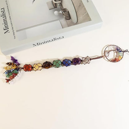 Anjiucc Handmade Crystal Window Car Hanging Ornaments 7 Chakra Home Ornament Yoga Meditation Decoration