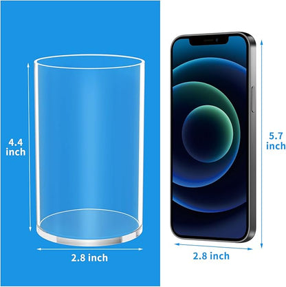NIUBEE Acrylic Pen Holder 2 Pack,Clear Desktop Pencil Cup Stationery Organizer for Office Desk Accessory -Round