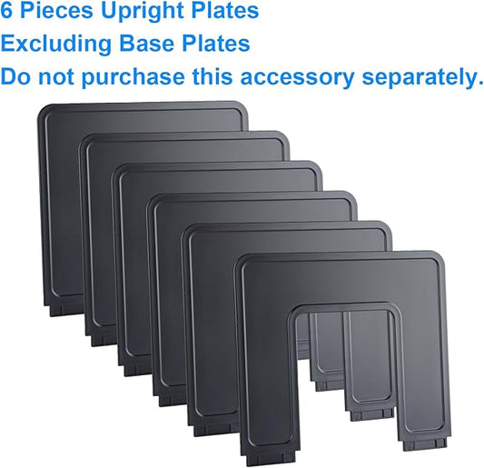 6 Pieces Upright Boards, Accessory Parts of Expandable File Folder Holder, Black