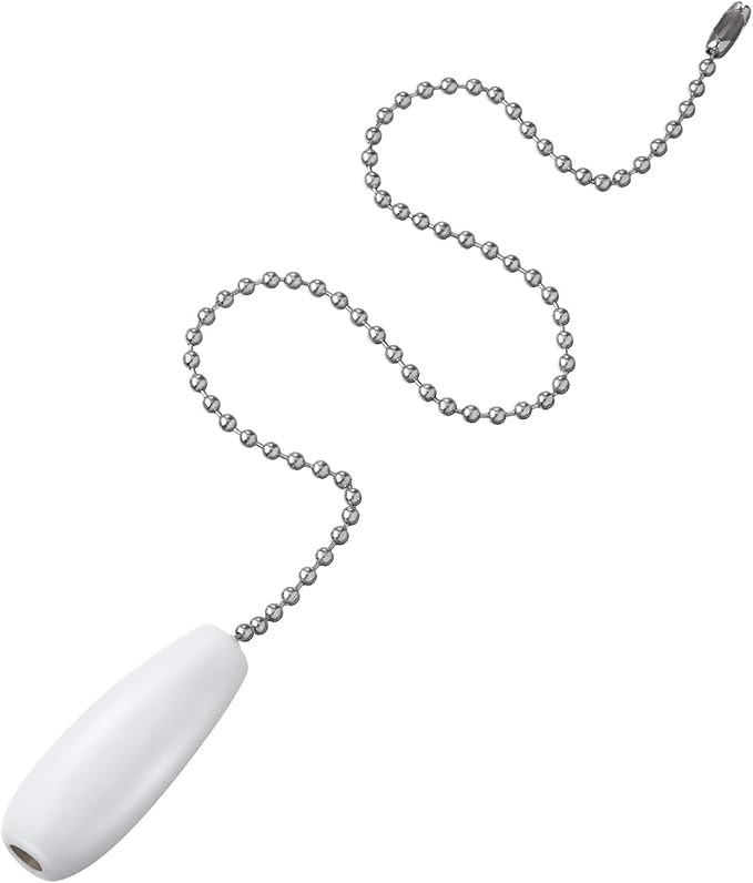 8 Pieces Ceiling Fan Pull Chains Extender Wooden Pendant Pull Chain Extension for Ceiling Light Lamp Fan(White)