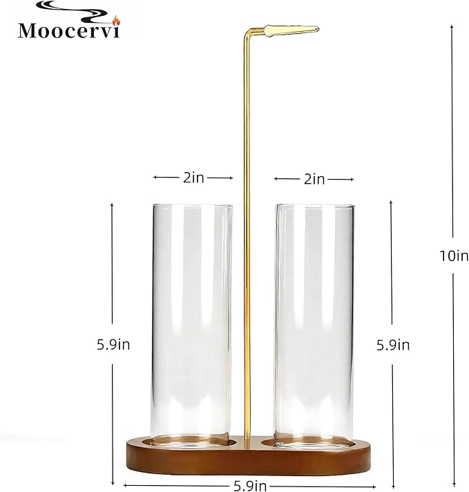 Glass Incense Holder,2 in 1 Incense Sticks Burner Holder with Storage,Hang Upside Down Incense Holder for Sticks with Glass Ash Catcher for Meditation Yoga Spa Room Decor (Brown)