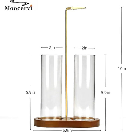 Glass Incense Holder,2 in 1 Incense Sticks Burner Holder with Storage,Hang Upside Down Incense Holder for Sticks with Glass Ash Catcher for Meditation Yoga Spa Room Decor (Brown)