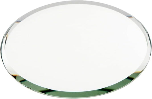 Plymor 3" Round, 3mm Thick Beveled Glass Mirror Circle, Pack of 144