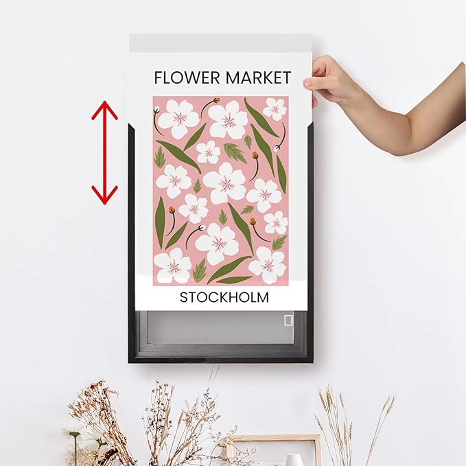 20x30 Snap Frame, Plexiglass, Set of 2, Black PosterFrames, Coating Aluminum Profile, Display Horizontally & Vertically