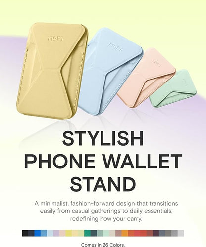 MOFT Magnetic Wallet Stand Compatible with iPhone 17/16/15/14/13/12 Series, Angle Adjustment & Magsafe Compatible MOVAS Phone Stand, Soft Avocado