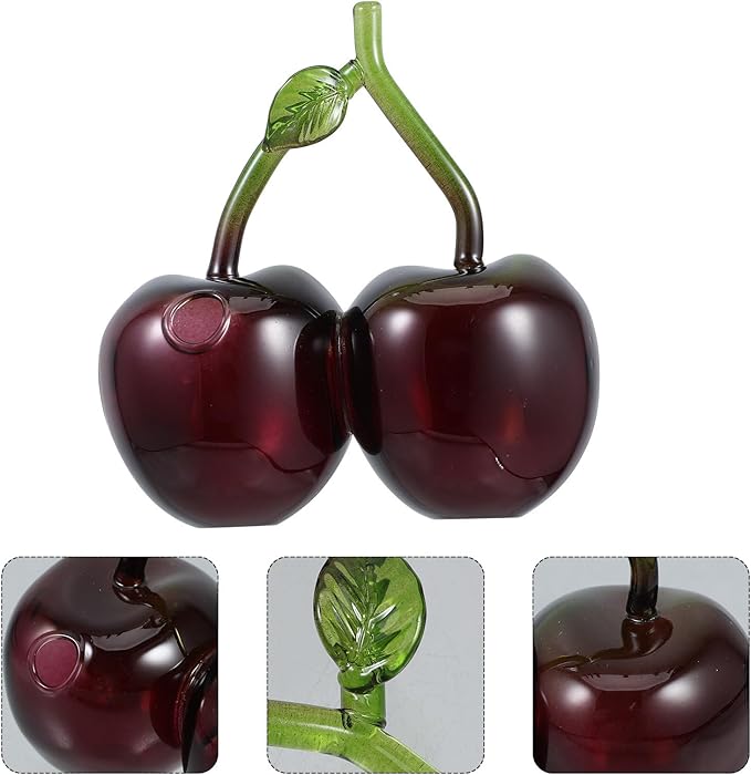Garneck Glass Cherry Hydroponic Bud Vase Small Flower Vase for Home Décor and Office Floral Arrangements