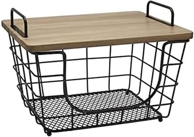 Gourmet Basics by Mikasa Madam Metal Stacking Nesting Rectangular Basket - Thumbnail 4