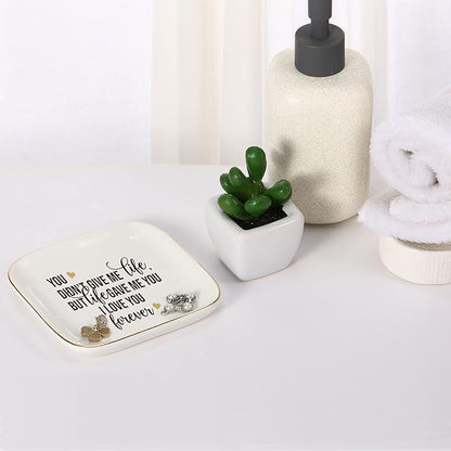 Scwhousi Ring Dish Jewelry Tray for Friend Mom Sister Maid of Honor,Birthday Mother's Day Christmas Gifts