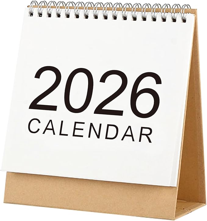 2026 Mini Desk Calendar Monthly Simple Style Flip Calendar 6.5" x 6" (Oct. 2025 to Dec. 2026)