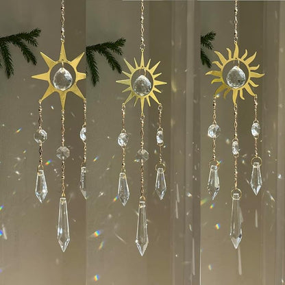 Prism Sun Catchers Hanging Indoor Window Crystal Rainbow Maker Celestial Suncatchers Sparkling