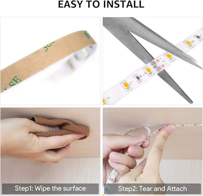 Lepro LED Strip Light White, 16.4Ft Dimmable Vanity Lights, 3000K Super Bright LED Tape Lights, 300 LEDs SMD 2835, Strong 3M Adhesive, Suitable for Home, Kitchen, Under Cabinet, Bedroom, Warm White