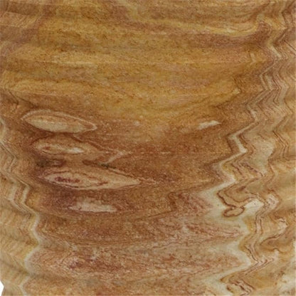 Pemberly Row Handmade Transitional Ribbed Stone Vase in Sandstone
