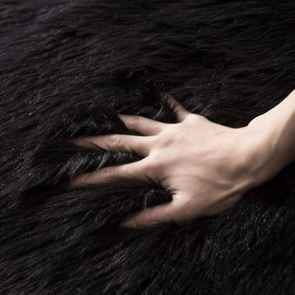 MIULEE Fluffy Rug Soft Shaggy Faux Fur Area Rug Luxury Plush Cloud Shape Carpet for Halloween Bedroom Living Room Sofa Chair 2 x 3 Feet, Black