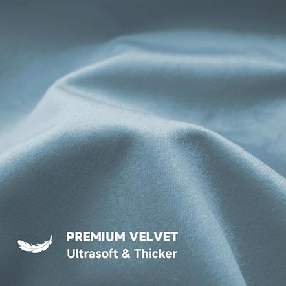 QUORGVES Light Blue Velvet Pillow Covers 12x20 Inch Set of 2, Soft Solid Decorative Lumbar Throw Pillow Covers, Decor Cushion Covers for Bed Sofa Couch Bedroom Living Room - Coastal Sky Baby Blue