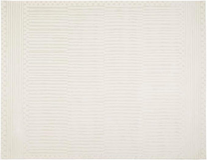 Revival Rugs Soloba 7'10"x10' Washable Area Rug for Living Room Bedroom - 100% Recycled Oeko-TEX Certified, Medium Pile, Beige, Cream