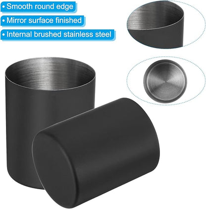 PATIKIL Pencil Holder, 2 Pack Pen Holder for Desk Stainless Steel Pencil Holders Cup Organizer Makeup Brush Holder for Desk Accessories, Black