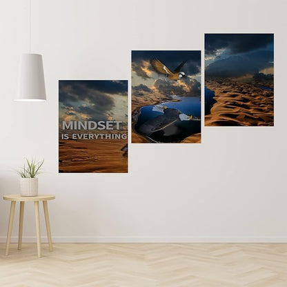 3 Panels Inspirational Canvas Poster Motivational Wall Art Inspirational Wall Art Entrepreneur Quotes Artwork Painting Picture for Framed Home Decoration Living Room office bedroom 72" W x 36" H