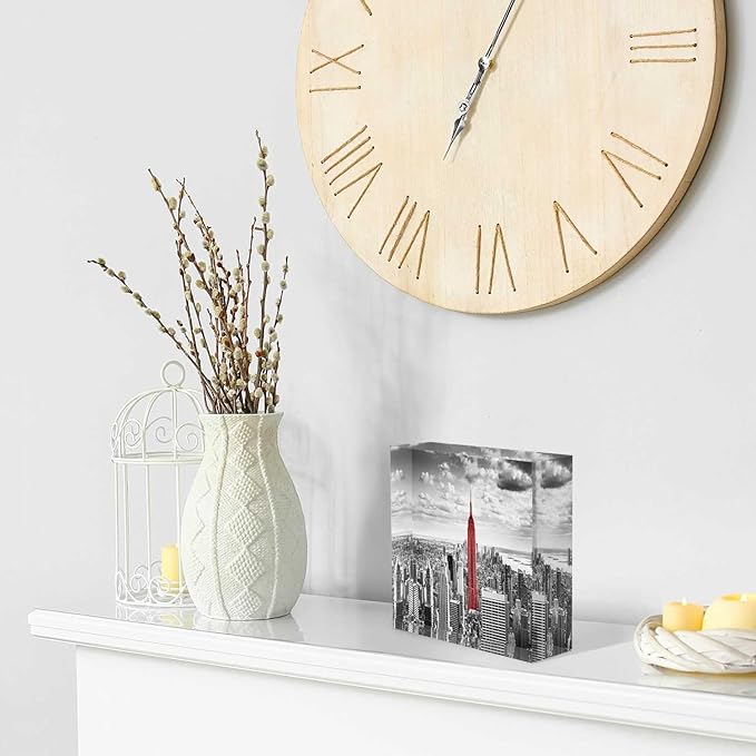 Thank You Presents Ideas Gray City Acrylic Desk Decor 4x4 Tabletop Wall Sign - Appreciation Presents for Coworkers Thank You Presents for the Boss Decorative for Home Office Decor