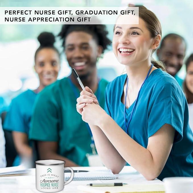 Andaz Press 11oz. Stainless Steel Campfire Coffee Mug Gift, This is What an Awesome Hospice Nurse Looks Like, 1-Pack, Birthday Gift Ideas Coworker Him Her, Includes Gift Box