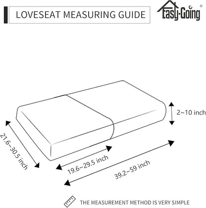 Easy-Going Stretch Individual Loveseat Couch Cushion Cover Sofa Cushion Furniture Protector Sofa slipcover Soft Flexibility with Elastic Bottom (2-Piece Loveseat Cushion Cover, Peacock Blue)