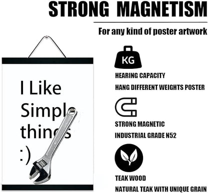 3 Pack Magnetic Poster Hanger Frame 16 inch Black- 16x24 16x22 16x20 Poster Frame for Wall Art Pictures Photos Prints Maps Diamond Art Painting