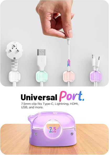 Cord Organizer 8 Pack,Cable Clips Cord Holder Clasp Strongest Adhesive Cable Organizer Phone Charger Wire Keeper Cable Management Home Office Desktop Nightstand Dorm Cute Desk Accessories,Non Magnetic