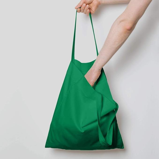 NPBAG 25 Pack 15'' X 16'' Green Cotton Tote Bags, Blank Bulk Cloth bags with 1pc of PTFE Teflon Sheet (M)