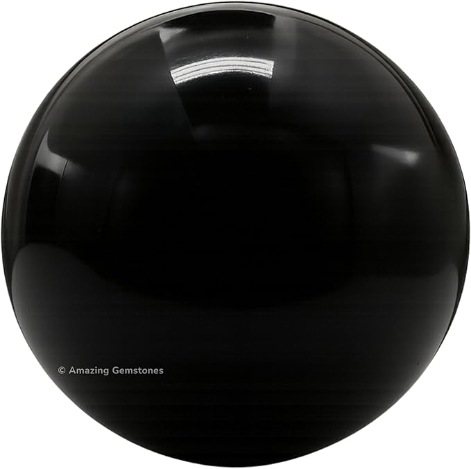 Amazing Gemstone Black Obsidian Crystal Ball with Stand - 1.5" Inches Crystal Sphere Meditation Balls for Witchcraft and Decorative Balls