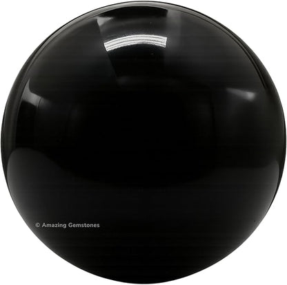 Amazing Gemstone Black Obsidian Crystal Ball with Stand - 1.5" Inches Crystal Sphere Meditation Balls for Witchcraft and Decorative Balls