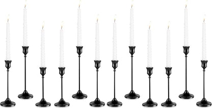 Candlestick Holders, 6PCS Metal Taper Candle Holder, Black Candle Holders for Candlesticks, Candle Holder for Wedding Fireplace Mantel Housewarming Gift (Pack of 2)