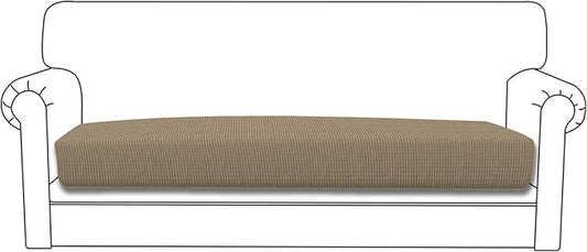 Easy-Going Stretch Cushion Cover Sofa Cushion Furniture Protector Sofa Seat Sofa slipcover Sofa Cover Soft Flexibility with Elastic Bottom(Sofa Cushion,Natural)
