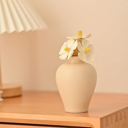 Colorful Ceramic Vase Set of 5, Small Bud Mini Vases for Flowers, Decorative Vase for Floral Arrangements, Table, Cabinet, Living Room, Entryway, Home Decorations