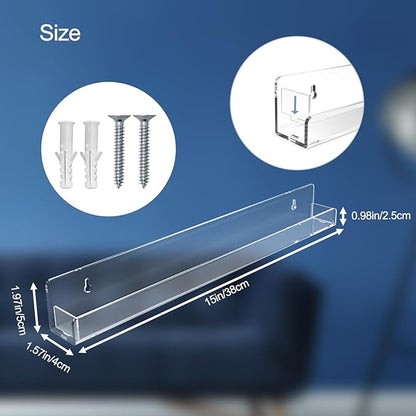 15 Inch Nail Polish Organizer Acrylic Perfume Essential Oils Decor Paint Holder Wall Mounted Rack Floating Shelves (3 PCs)
