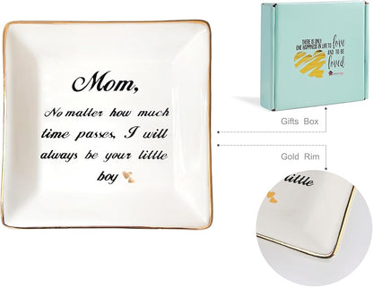 HOME SMILE Ceramic Ring Dish Jewelry Tray for Mom Sister Friends