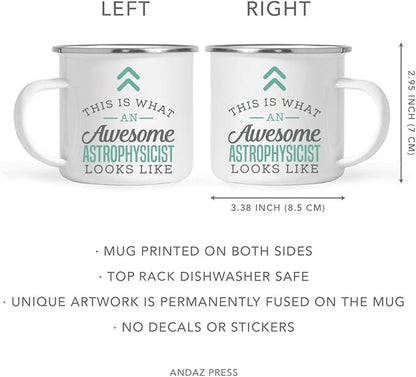 Andaz Press 11oz. Stainless Steel Campfire Coffee Mug Gift, This is What an Awesome Astrophysicist Looks Like, 1-Pack, Birthday Gift Ideas Coworker Him Her, Includes Gift Box