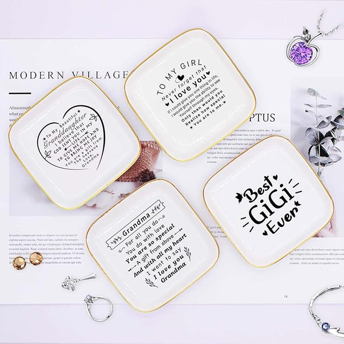 Gigi Jewelry Dish Ring Tray Plate,Best Gigi Ever Gifts for Grandma,Unique Gigi Birthday Christmas Meaningful Gifts for Grandma from Grandchild