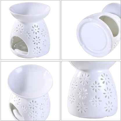 Ceramic Tea Light Candle Holder, Essential Oil Burner Wax Melt Burner, Incense Aroma Diffuser, Home Decor